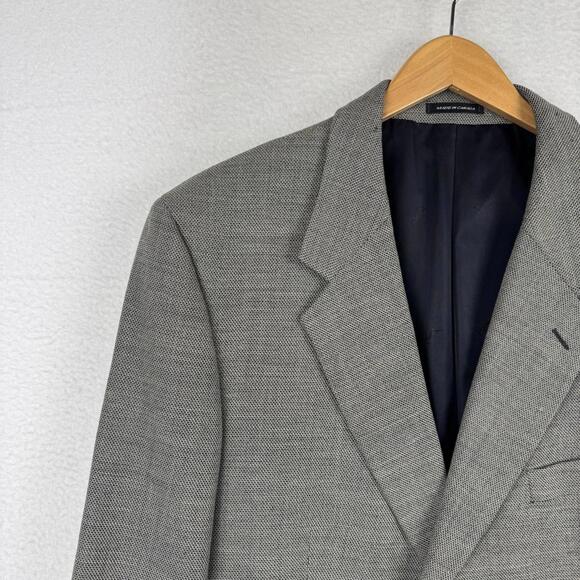 Vintage 80s 90s Yves Saint Laurent YSL Mens ~46 Gray Suit Blazer Coat Jacket - Picture 5 of 16